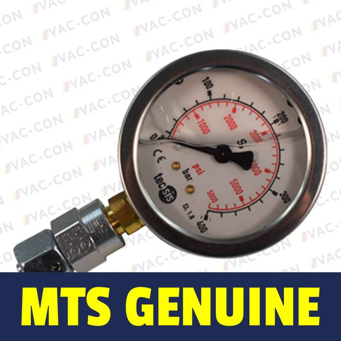 MTS Genuine Hydraulic Pressure Gauge 400 Bars - VAC-CON Ltd