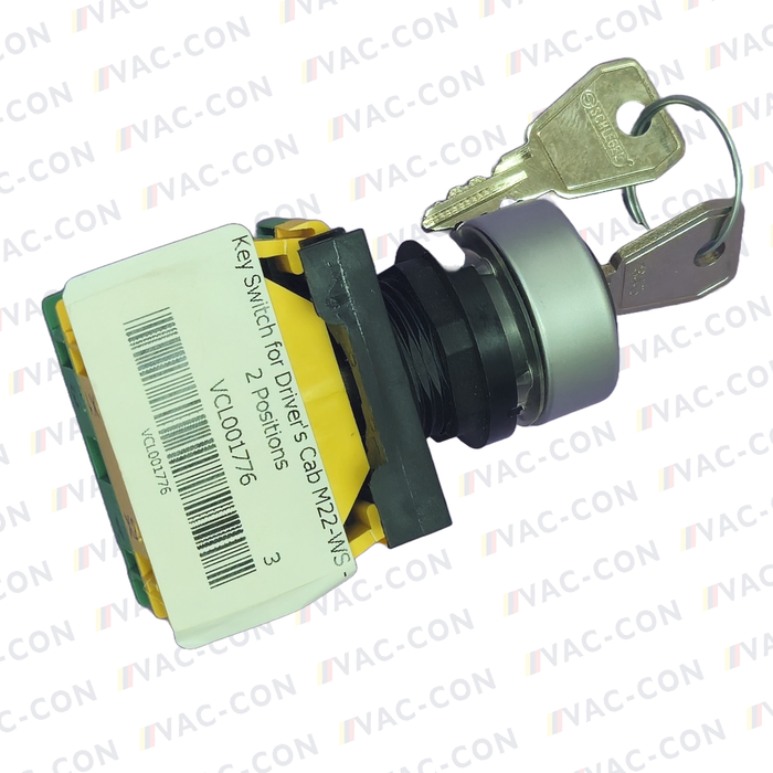 MTS Genuine Key Switch for Driver's Cab M22-WS - 2 Positions - VAC-CON Ltd