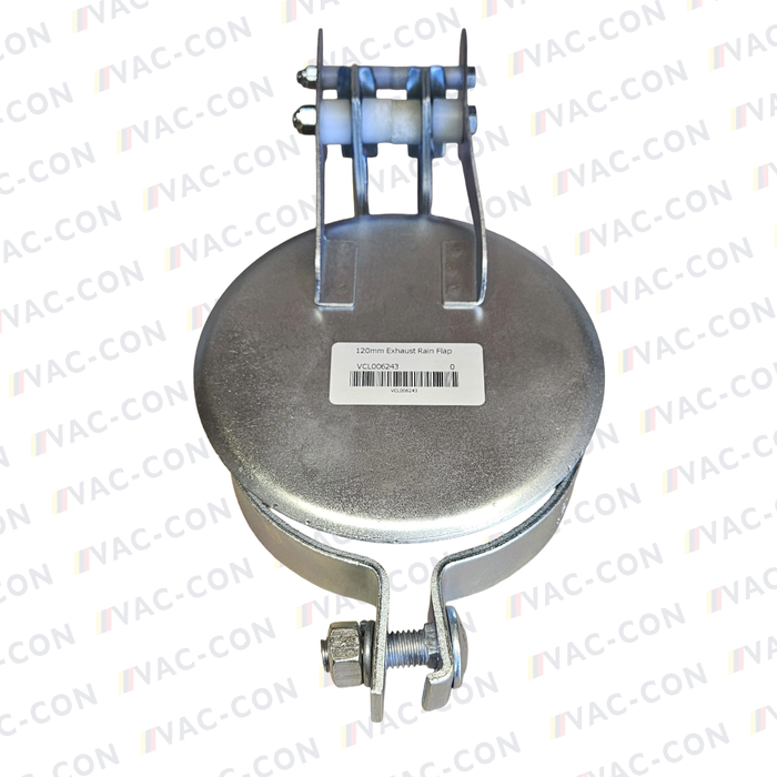120mm Exhaust Rain Flap Cover Silver - VAC-CON Ltd