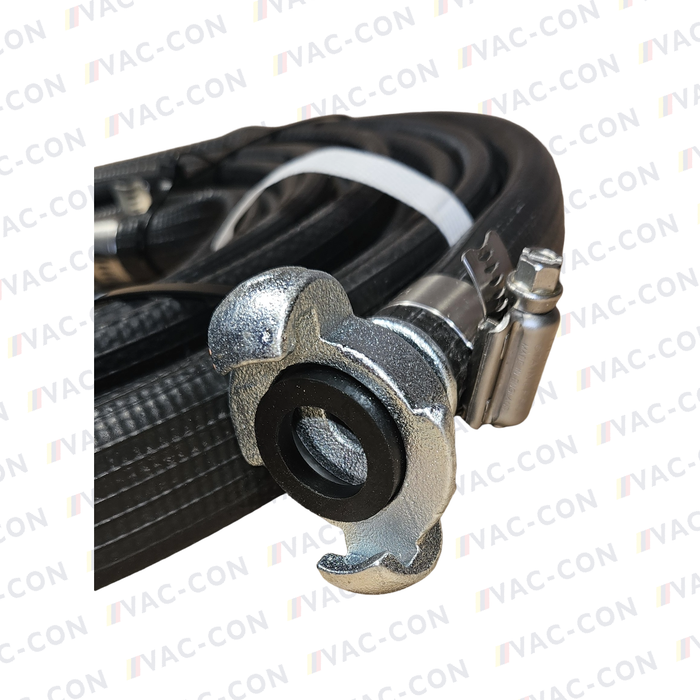 Lay Flat Agriflat Hose 19mm x 10mtrs with q3 couplings e/e (compressor hose with couplings) - VAC-CON Ltd