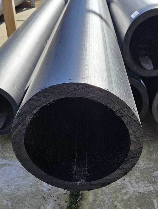 BLACK DIG CHUTE PIPE 250MM x 1500mm PE100 SDR11 X6M (1.5 metre)