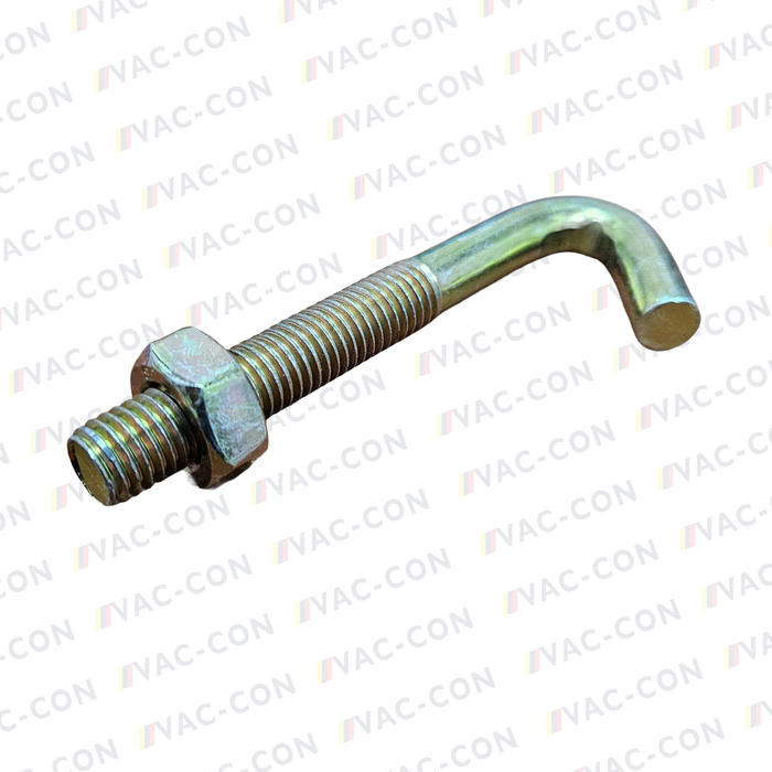 M10 X 80 HOOK / J BOLT & NUT BRIGHT ZINC & YELLOW