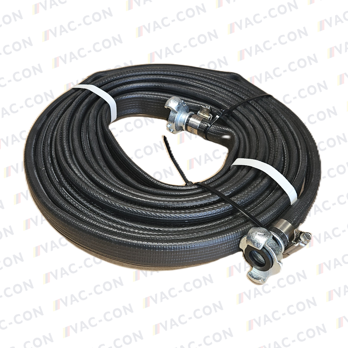 Lay Flat Agriflat Hose 19mm x 10mtrs with q3 couplings e/e (compressor hose with couplings) - VAC-CON Ltd