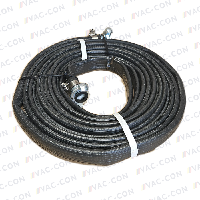 Lay Flat Agriflat Hose 19mm x 10mtrs with q3 couplings e/e (compressor hose with couplings) - VAC-CON Ltd