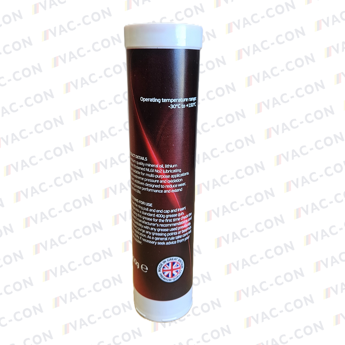 QUALUBE LITHIUM COMPLEX RED GREASE 400g -30°C to +150°C NLGI No2 (each) - VAC-CON Ltd