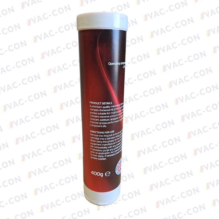 QUALUBE LITHIUM COMPLEX RED GREASE 400g -30°C to +150°C NLGI No2 (each) - VAC-CON Ltd