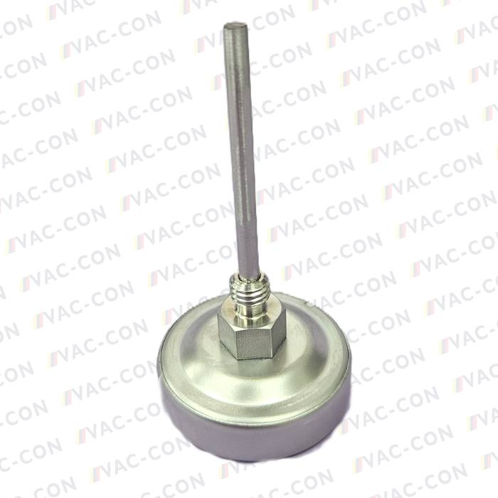 Flat instrument glass stainless steel gauge A52.040/S, 0...120°C M8 x 1.25 - VAC-CON Ltd