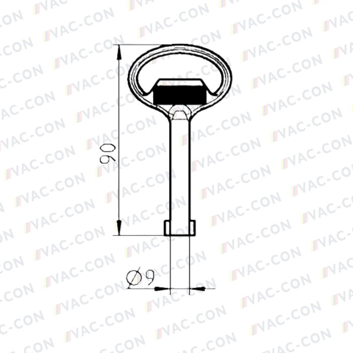 Straight Key for insert double bit 5, Zinc die black powder-coated
