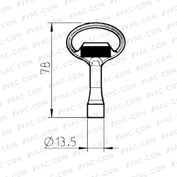 Key for insert triangular 7, Zinc die black powder-coated for MTS Machines